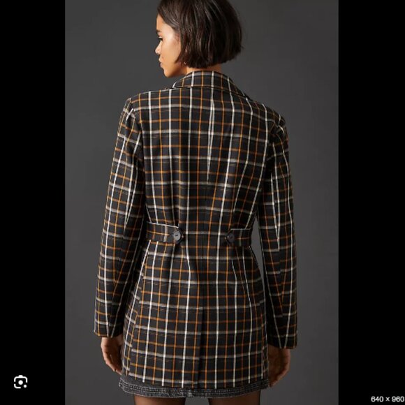 Maeve Oversized Plaid Equestrian Blazer - Picture 2 of 9